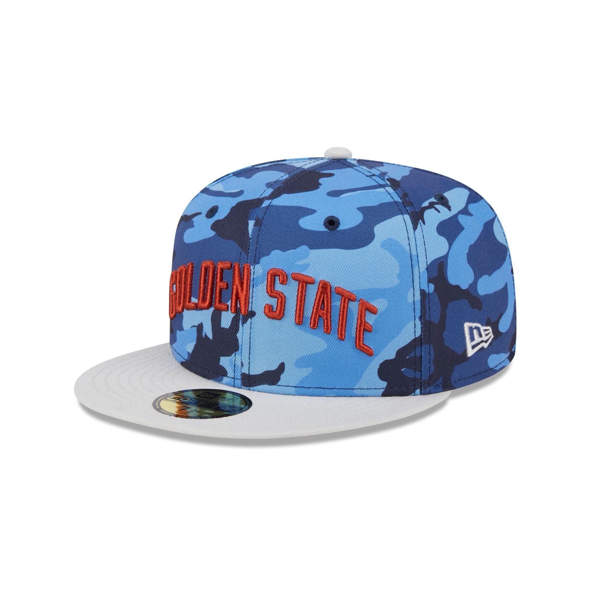 Golden State Warriors Blue Camo 59FIFTY Fitted Hat Male Product Image