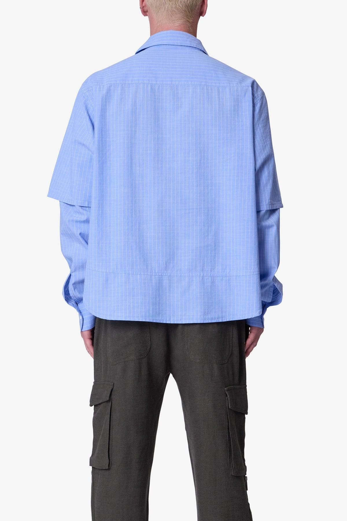 Chambray Double Layer Shirt - Blue Product Image