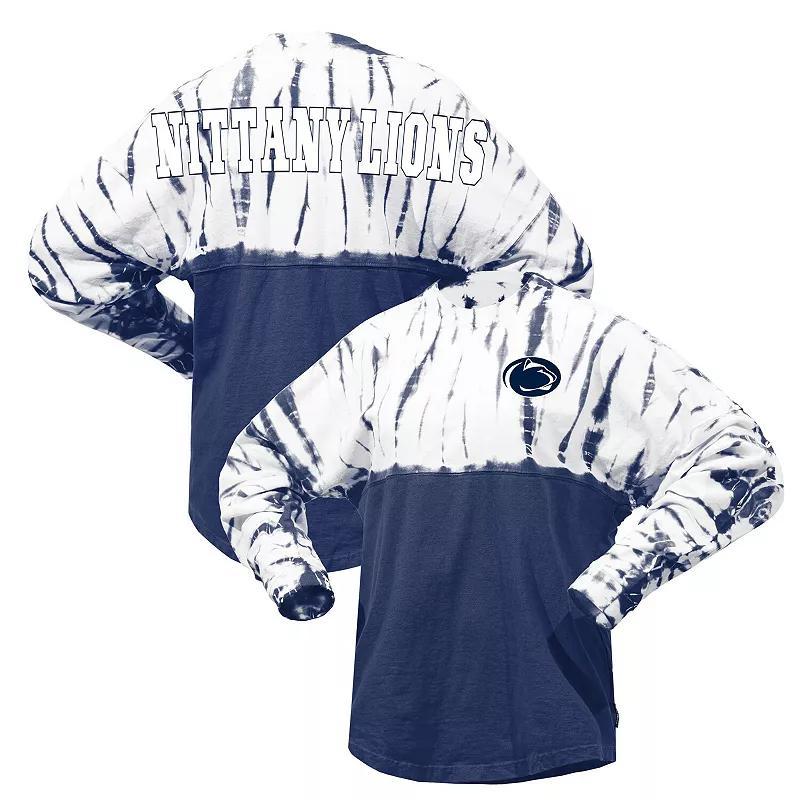 Womens Penn State Nittany Lions Tie-Dye Long Sleeve Jersey T-Shirt Blue Product Image