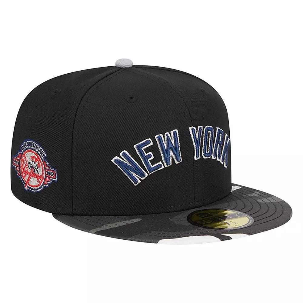 Men's New Era Black New York Yankees Metallic Camo 59FIFTY Fitted Hat,  Product Image
