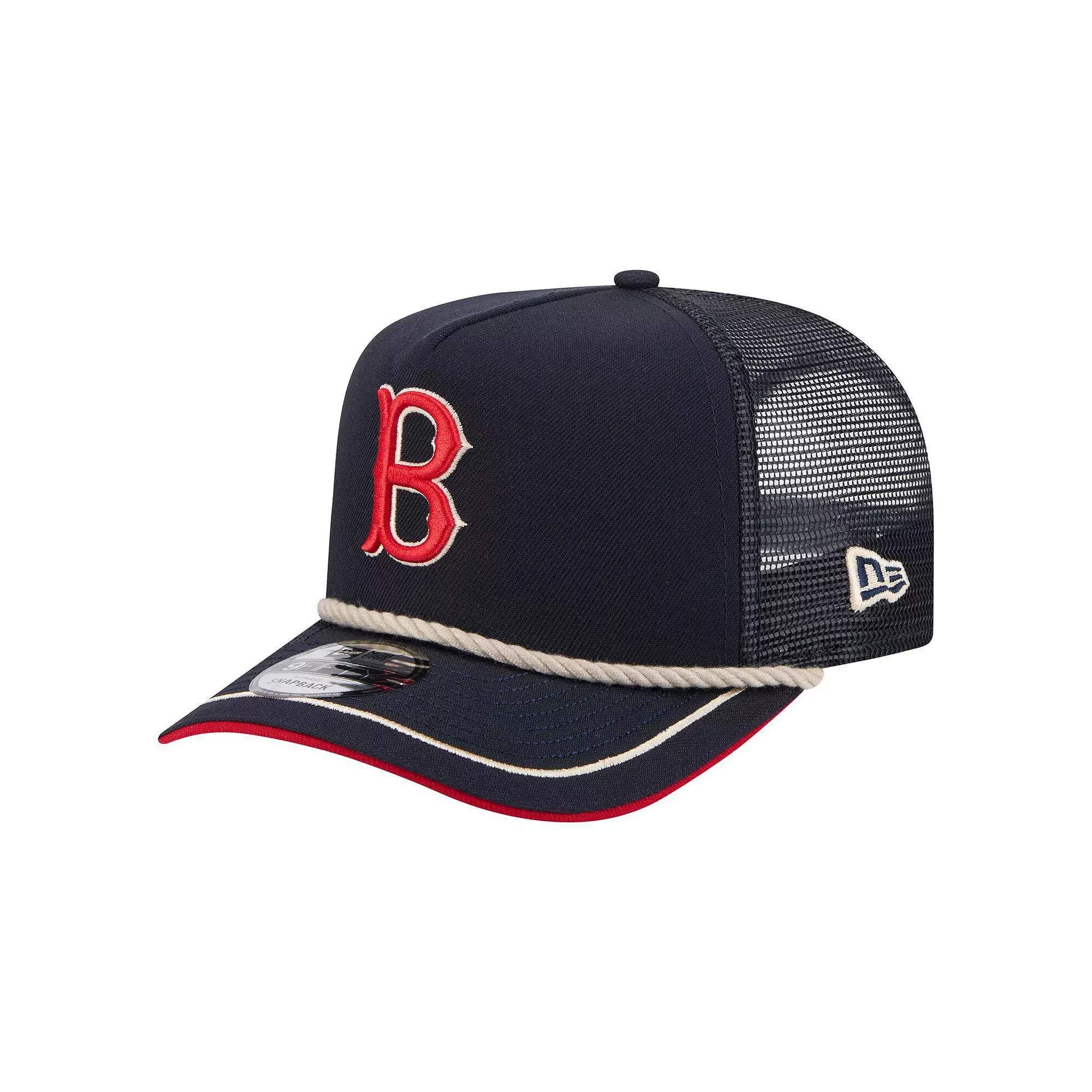 Men's New Era Navy Boston Red Sox Vintage Rope Trucker A-Frame 9FIFTY Adjustable Hat, Blue Product Image