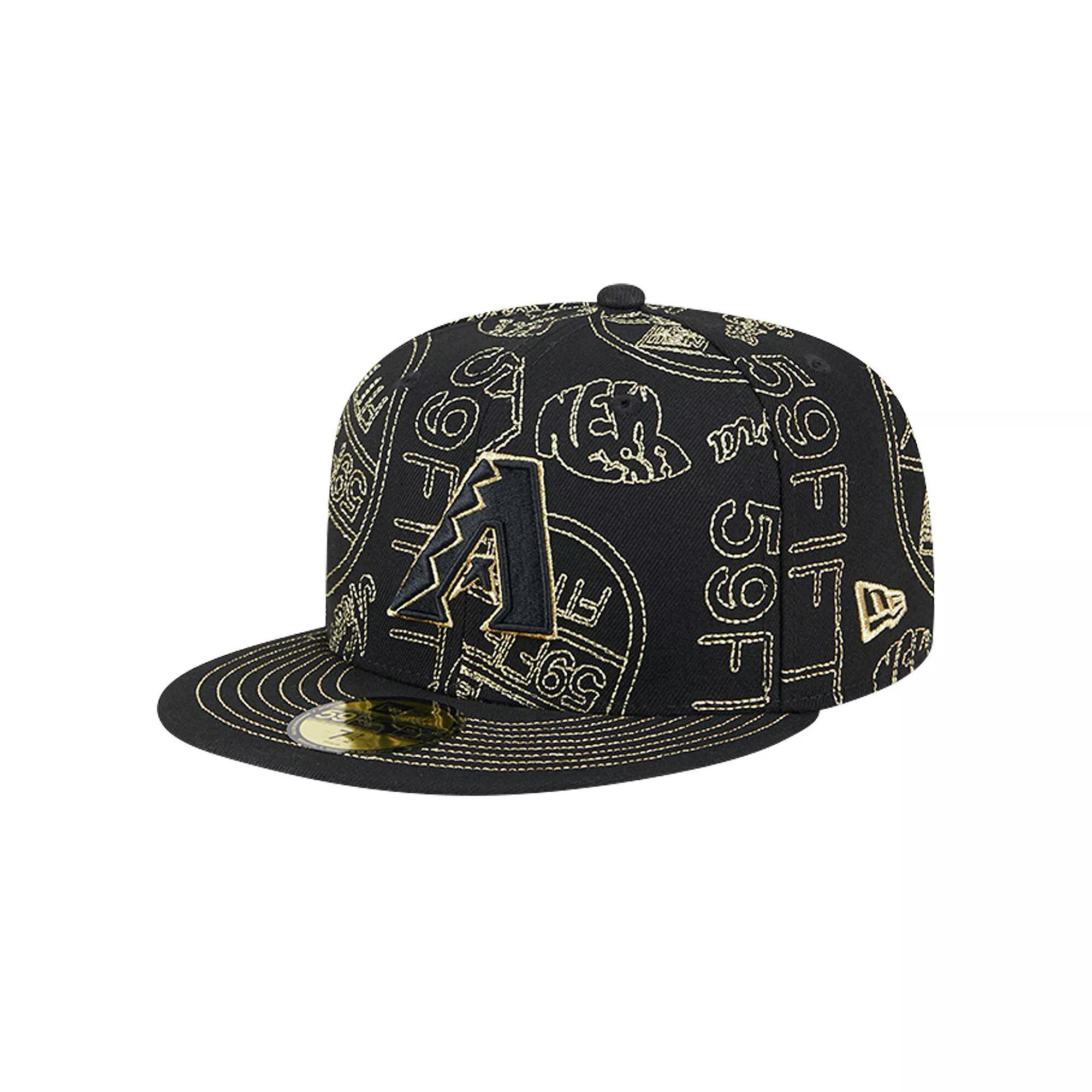 Men's New Era Black Arizona Diamondbacks 59FIFTY Day Allover Fitted Hat,  Product Image