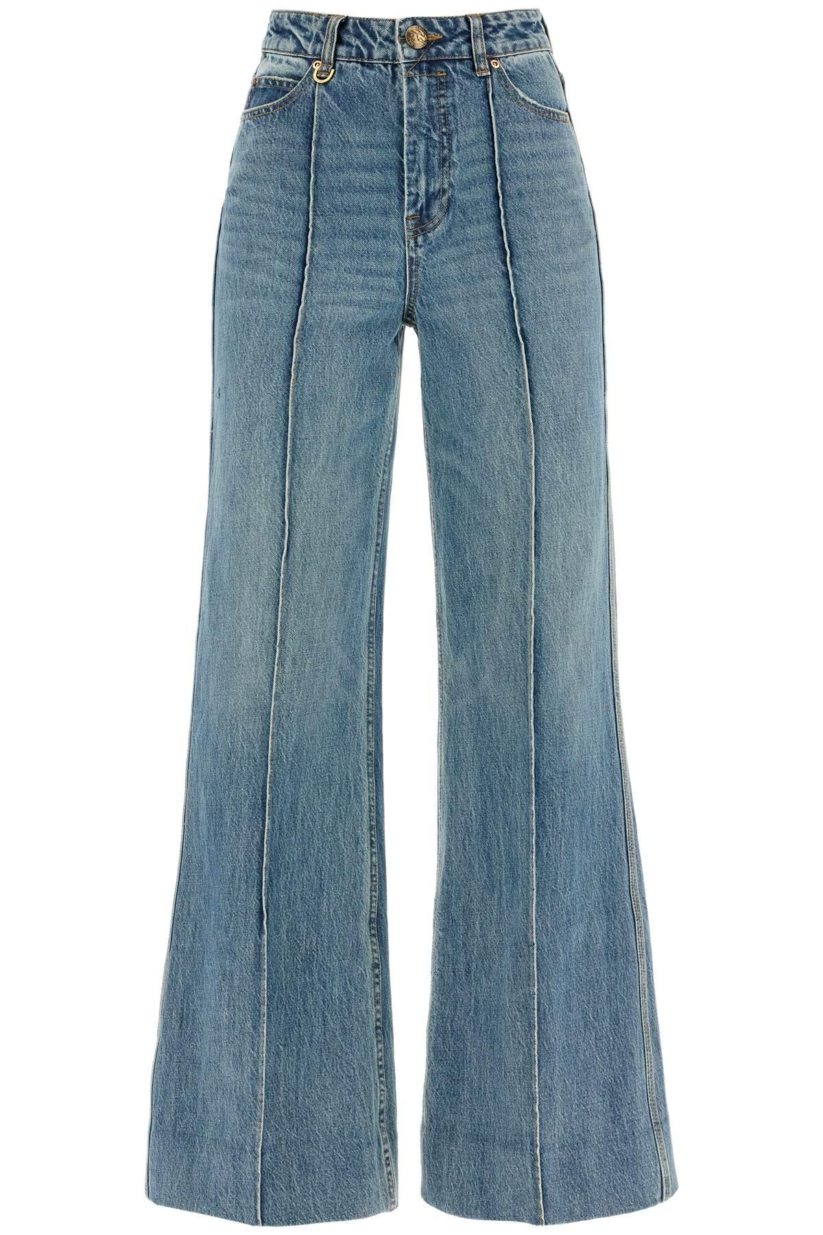 Illustration Cotton Wide Jeans In Blue Product Image