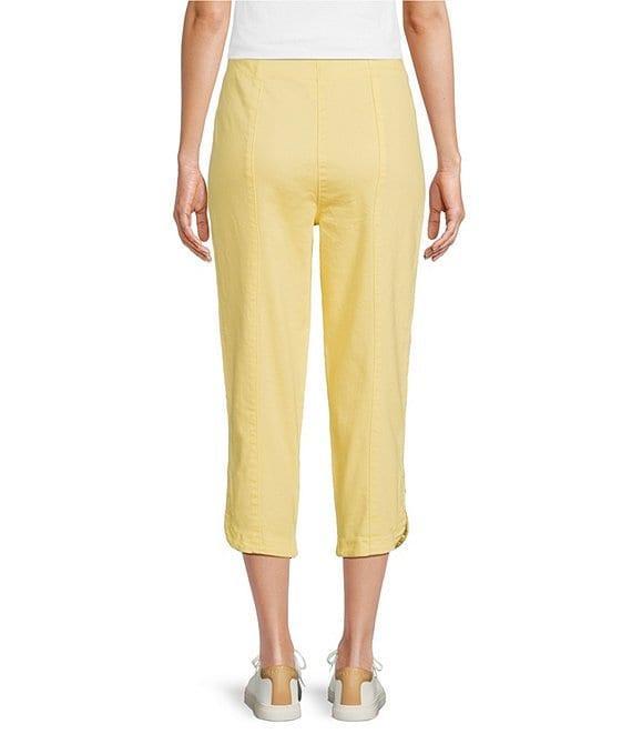 Intro Nia Pull-On Curved Hem Elastic Waist Mid Rise Capri Pants Product Image