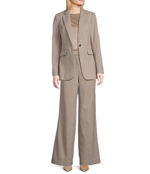 Calvin Klein Coordinating Herringbone Wide-Leg High Rise Pant Product Image