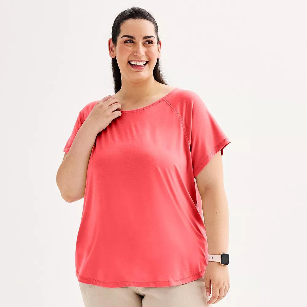 Plus Size Tek Gear® Core Raglan Tee, Women's, Size: 1XL, Solomon Product Image