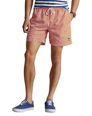 Mens Striped Swim Trunks Product Image