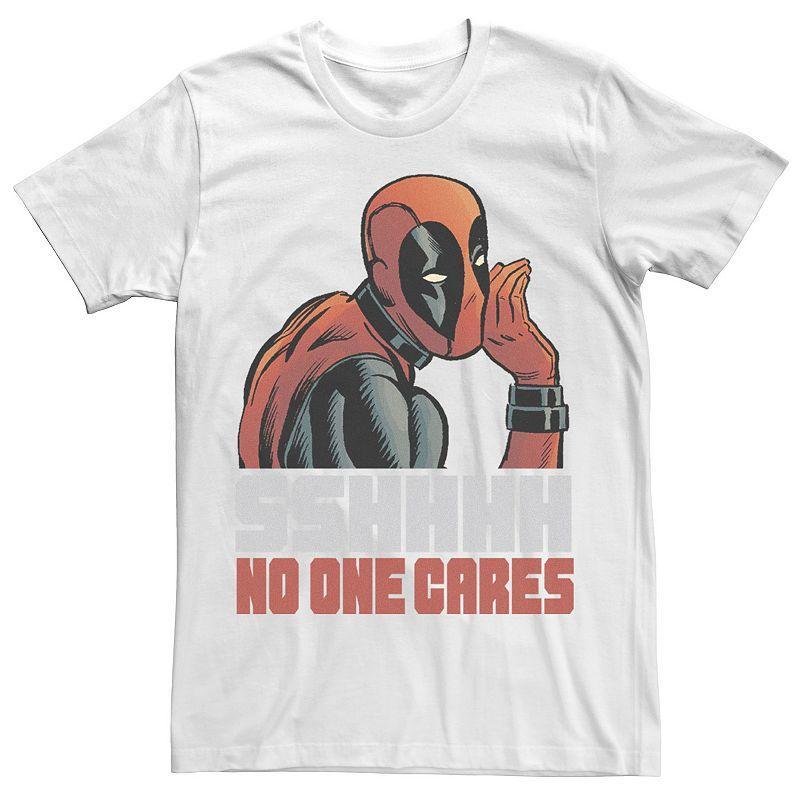 Men's Marvel Deadpool SSHHHH No One Cares Whisper Graphic Tee, Size: XL, Grey Heather Product Image