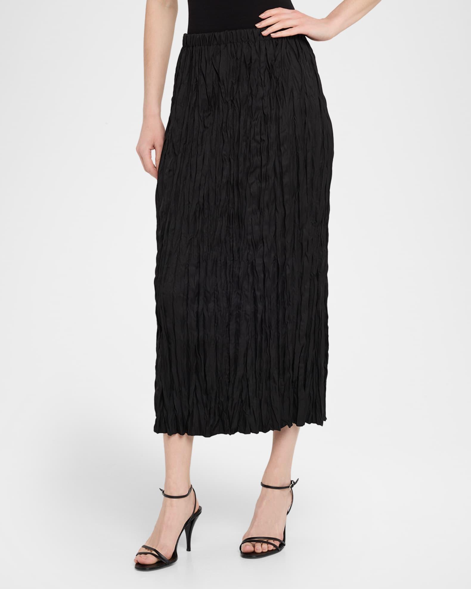 Crinkled Straight Midi Skirt Product Image