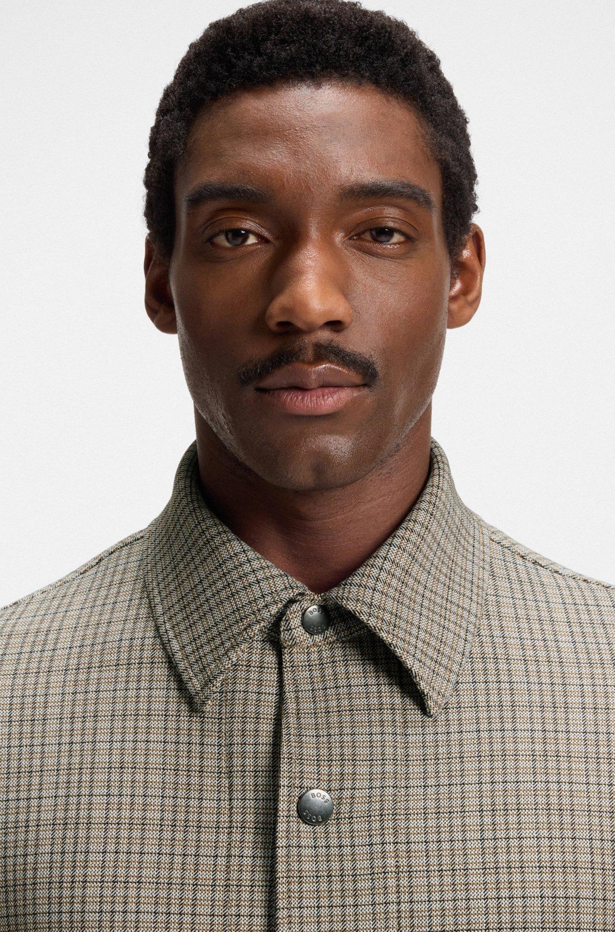 Relaxed-fit overshirt in padded stretch fabric Product Image