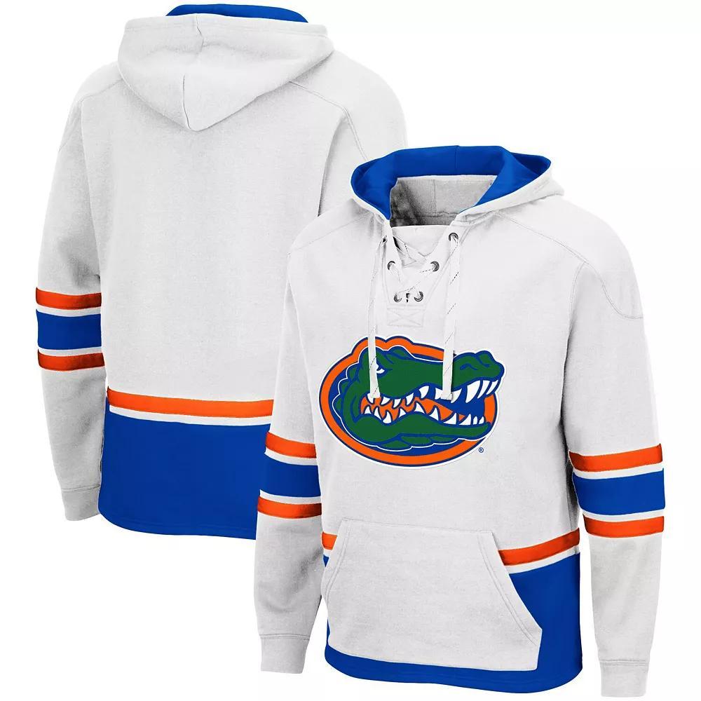 Men's Colosseum White Florida Gators Lace Up 3.0 Pullover Hoodie,  Product Image