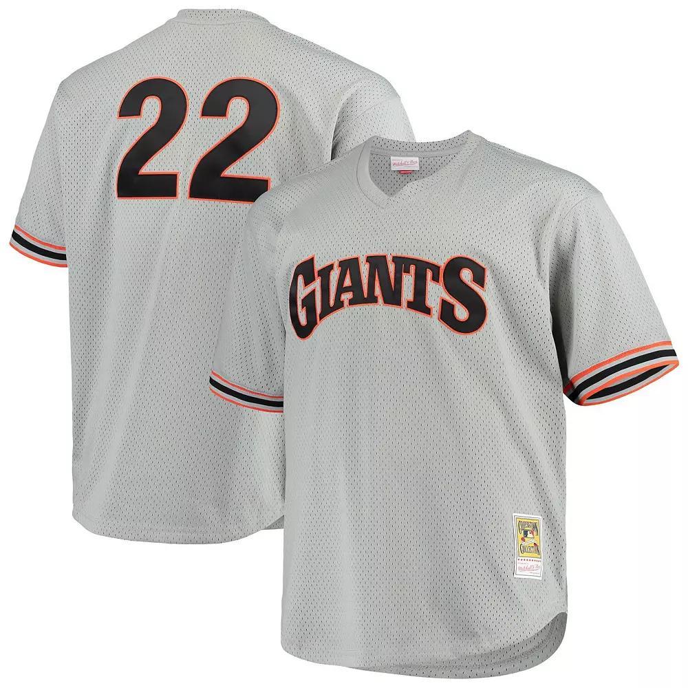 Men's Mitchell & Ness Will Clark Gray San Francisco Giants Big & Tall Cooperstown Collection Mesh Batting Practice Jersey,  Product Image