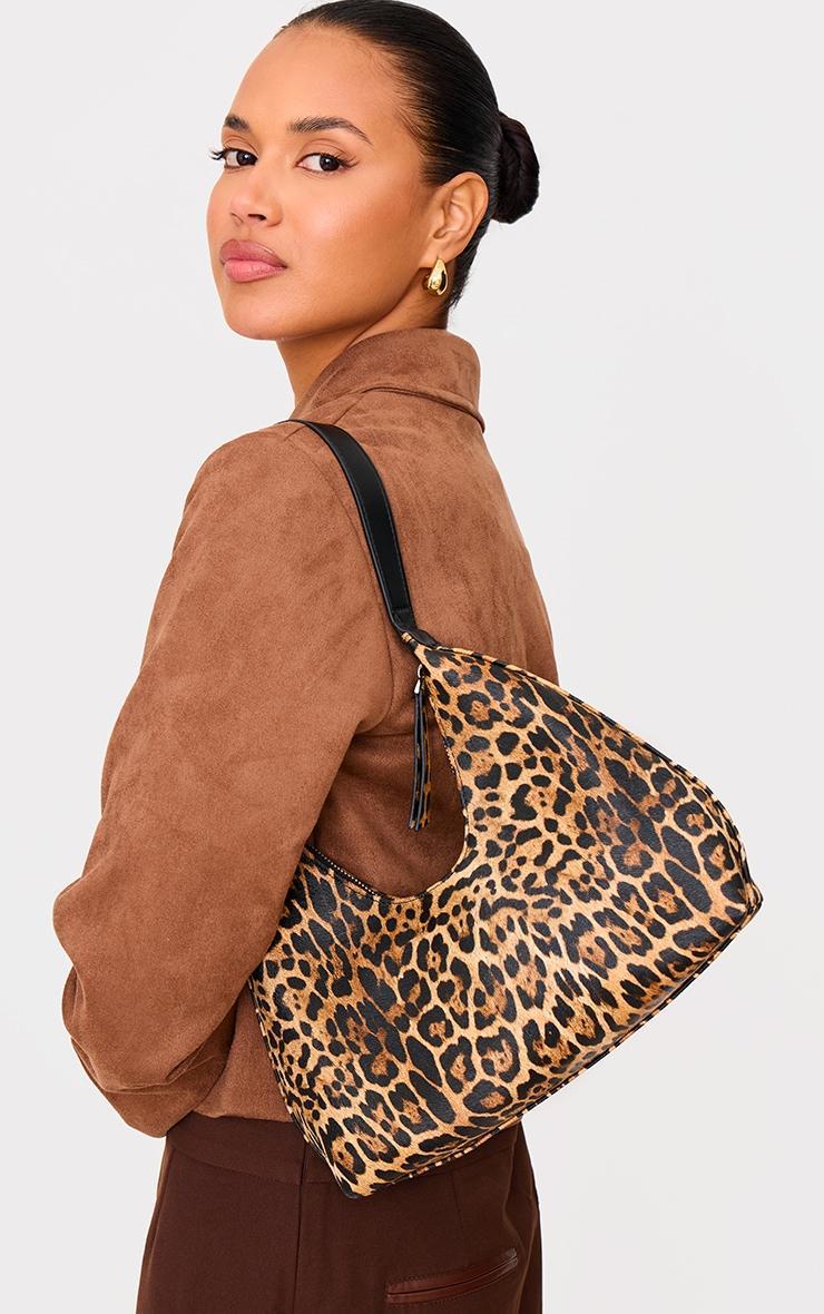 Leopard Curved PU Shoulder Bag Product Image