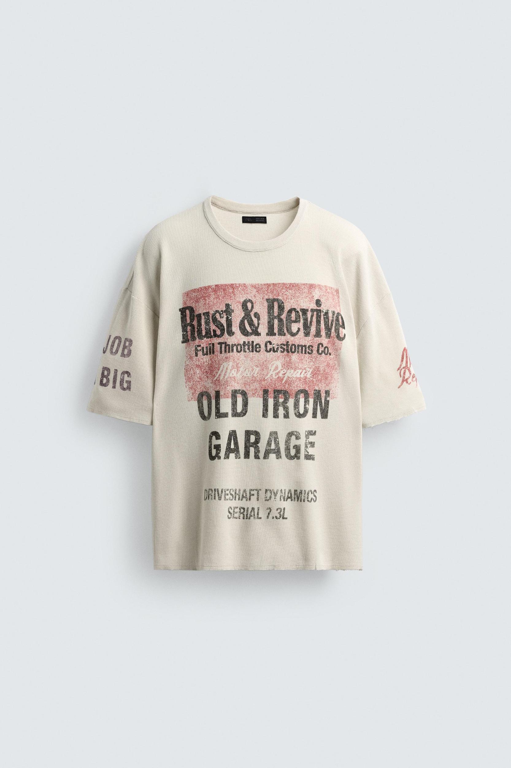 WASHED PRINT KNIT T-SHIRT Product Image