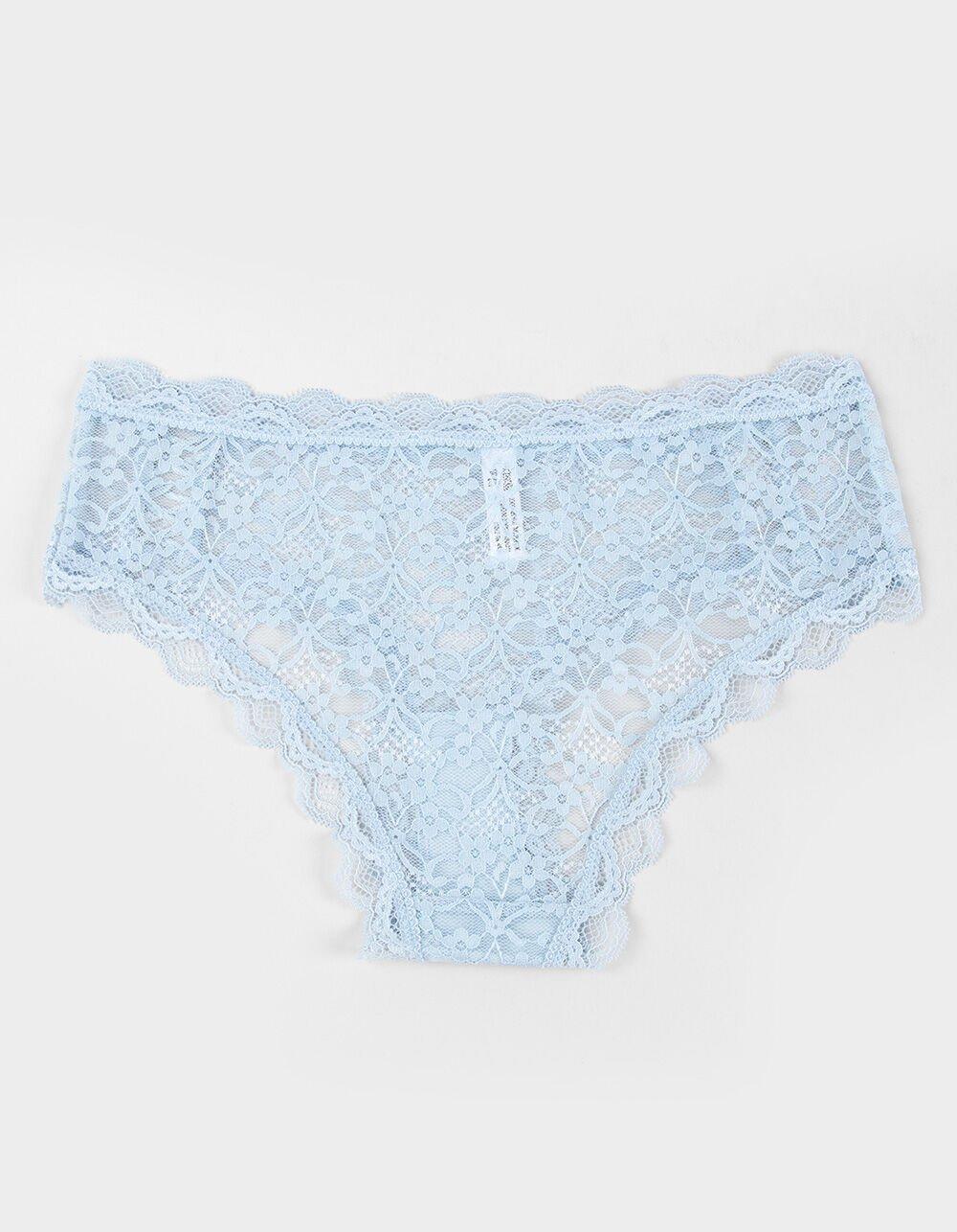 FULL TILT Allover Lace Up Hipster Panties - LIGHT BLUE Product Image