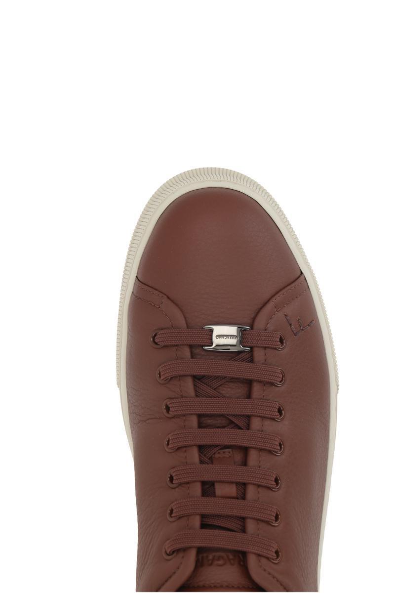 FERRAGAMO Salvatore  Sneakers In Mid Brown Product Image