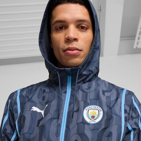 PUMA Manchester City Pre-Match Mens Woven Jacket in Inky Blue/Team Light Blue Product Image