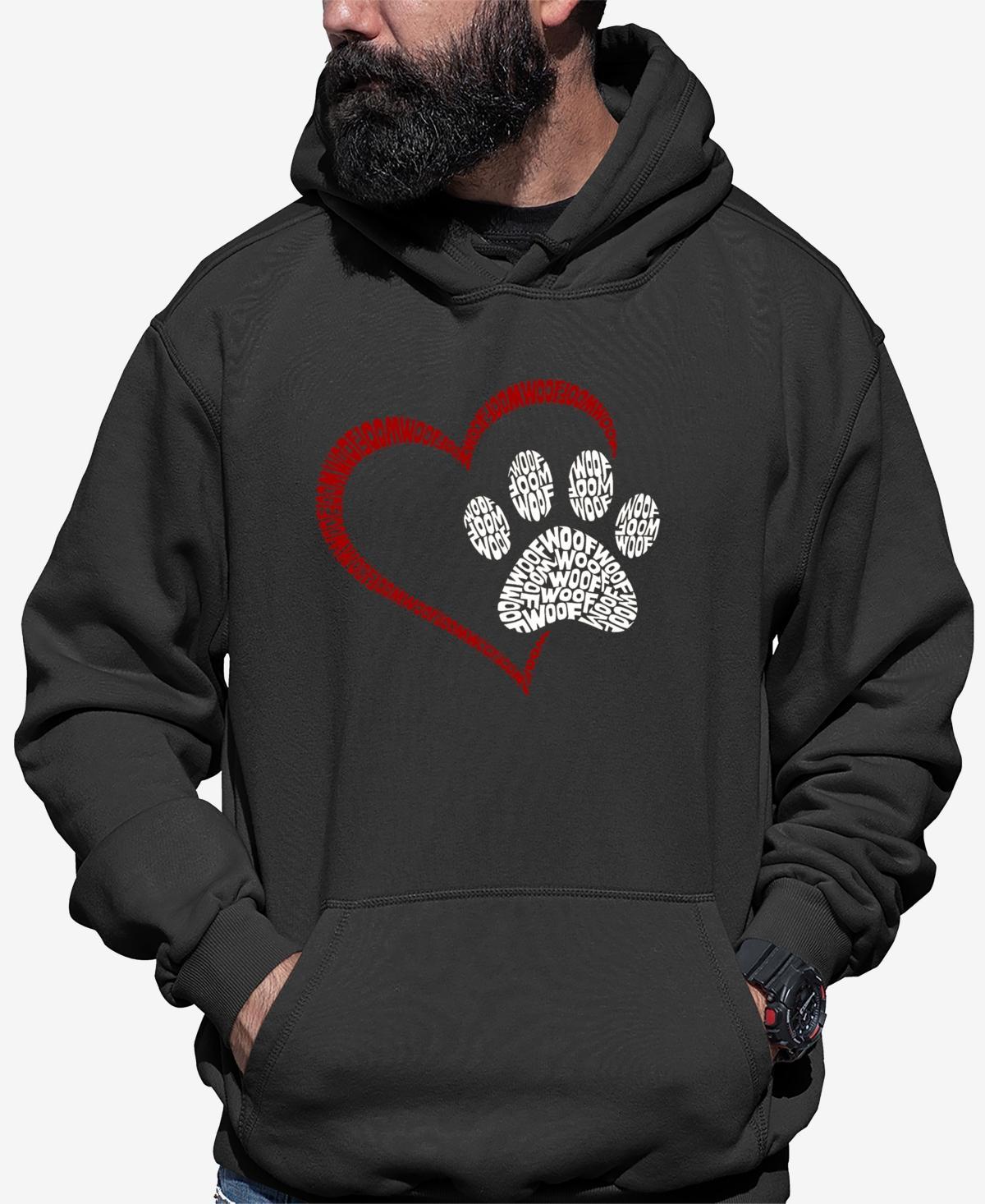 La Pop Art Paw Heart - Mens Word Art Hooded Sweatshirt Product Image