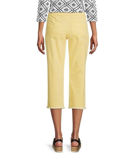 Intro Straight Slim Leg Frayed Hem Capri Pull-On Pants Product Image