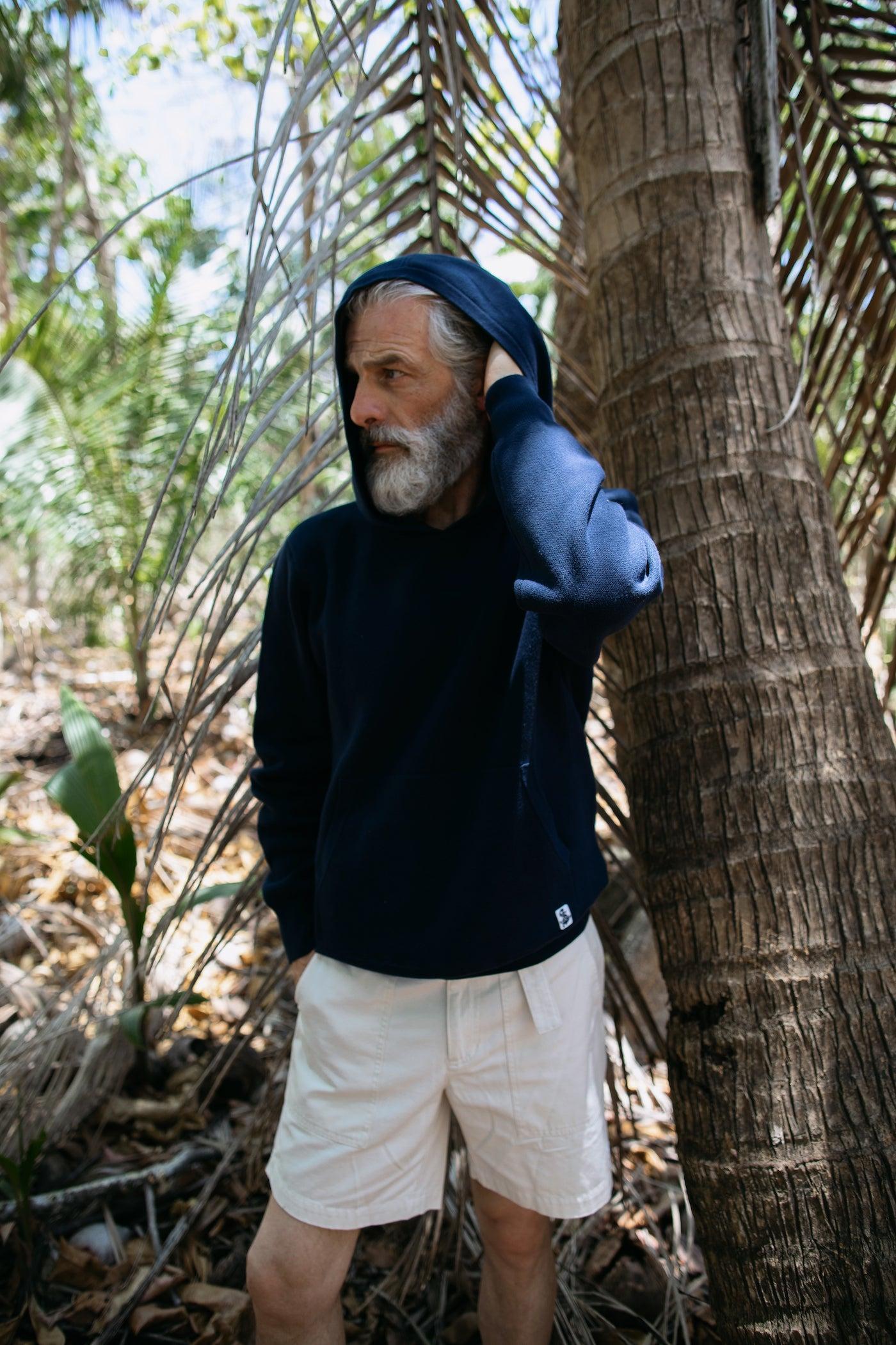 Wharf Knit Hoodie in Navy Product Image