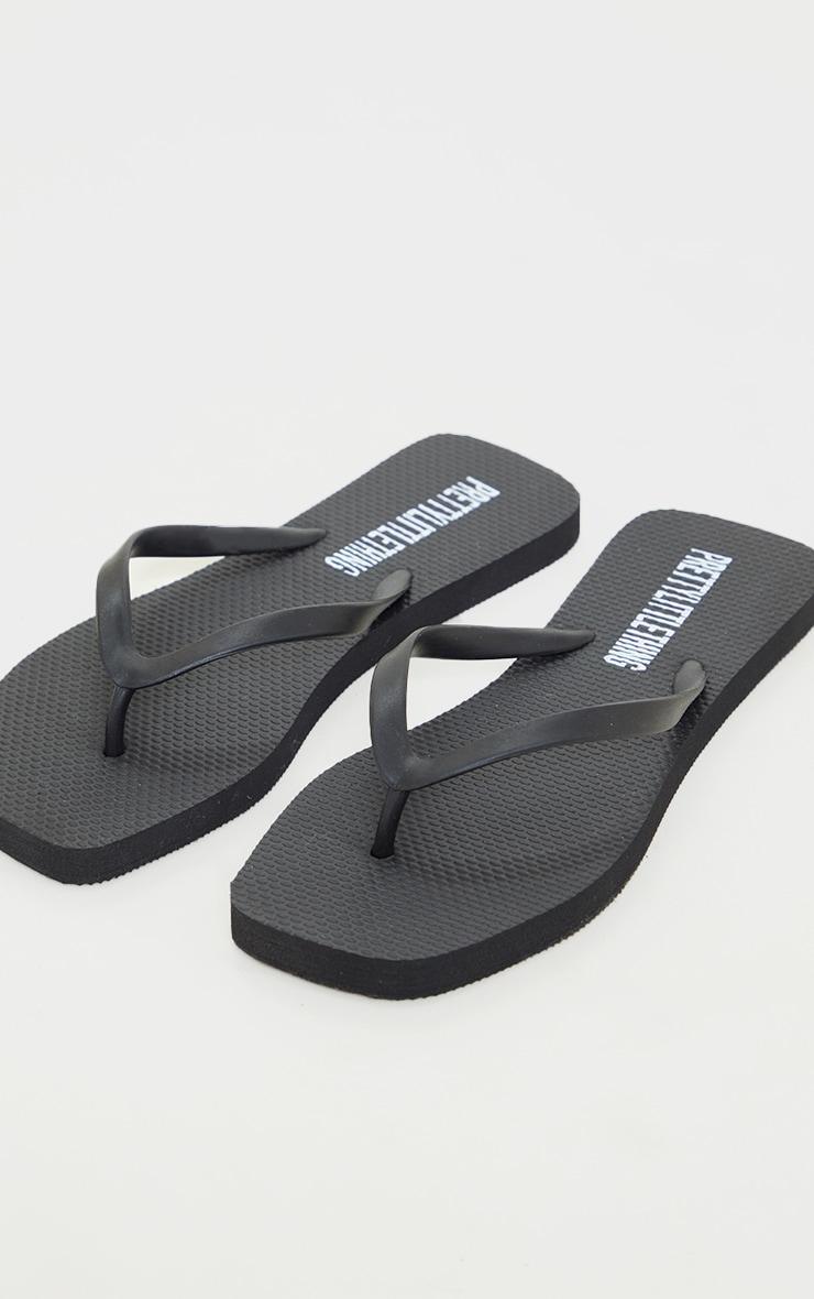 Black Square Toe Flip Flop Product Image