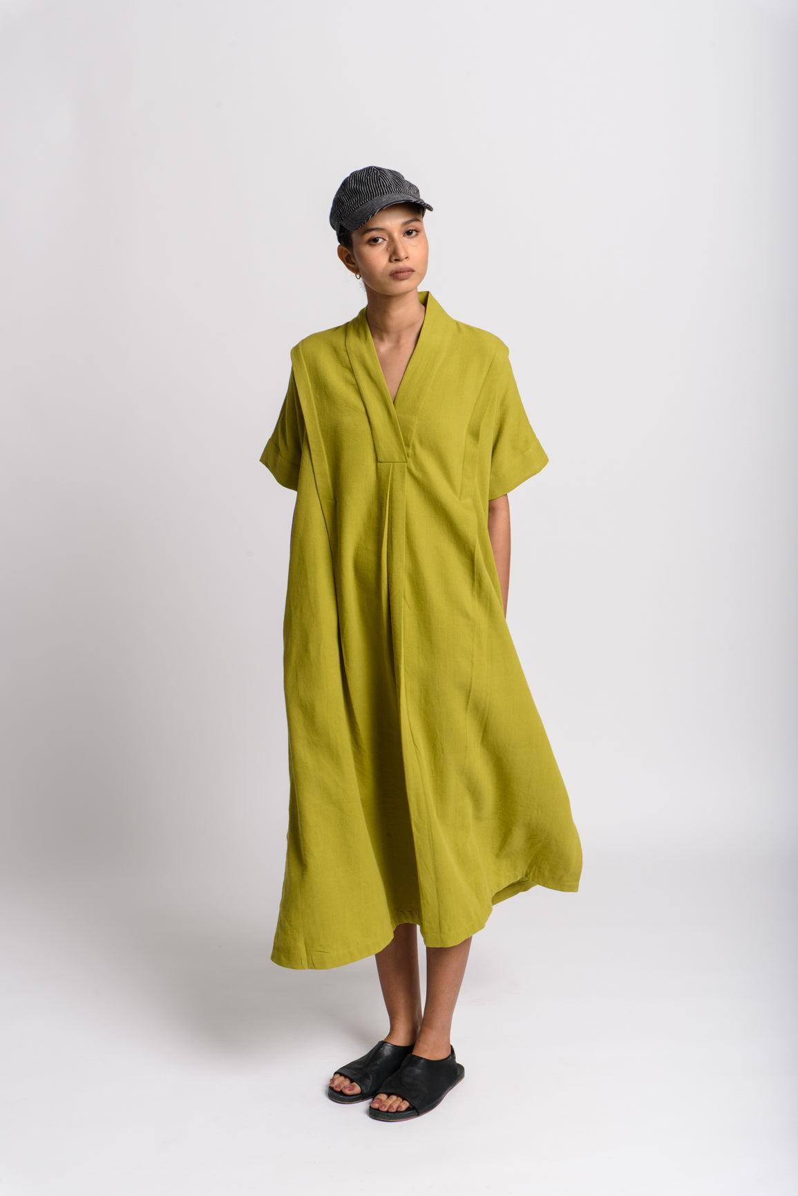 Lime green structured tunic Product Image