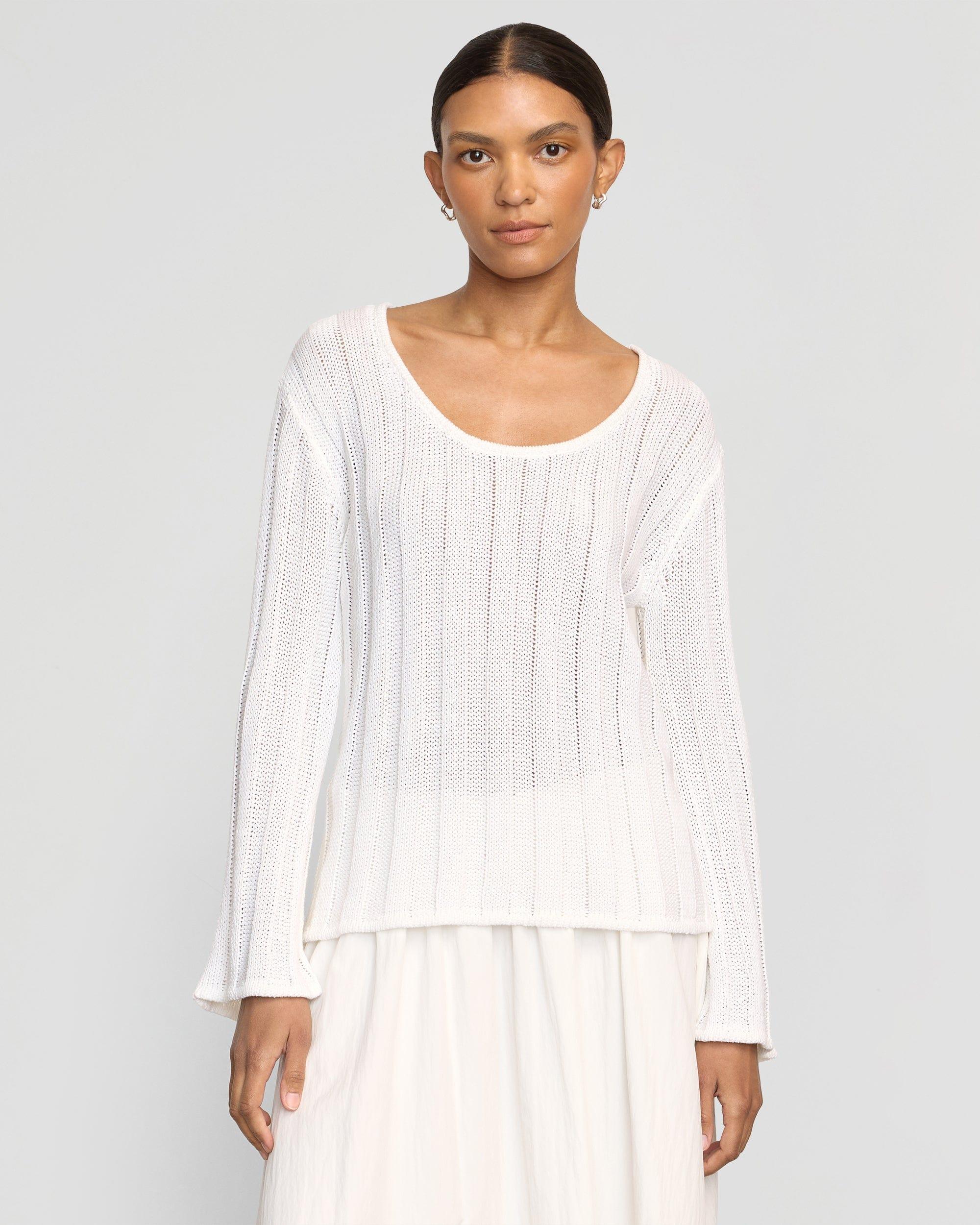 Leah Ribbed Scoop-Neck Sweater Product Image