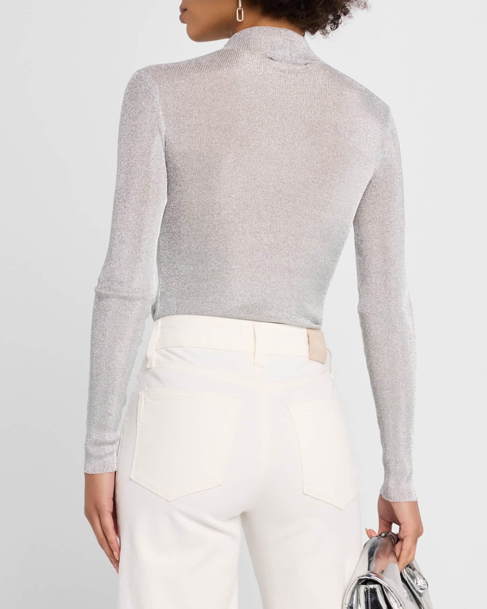 Avery Metallic Knit Mock-Neck Top Product Image