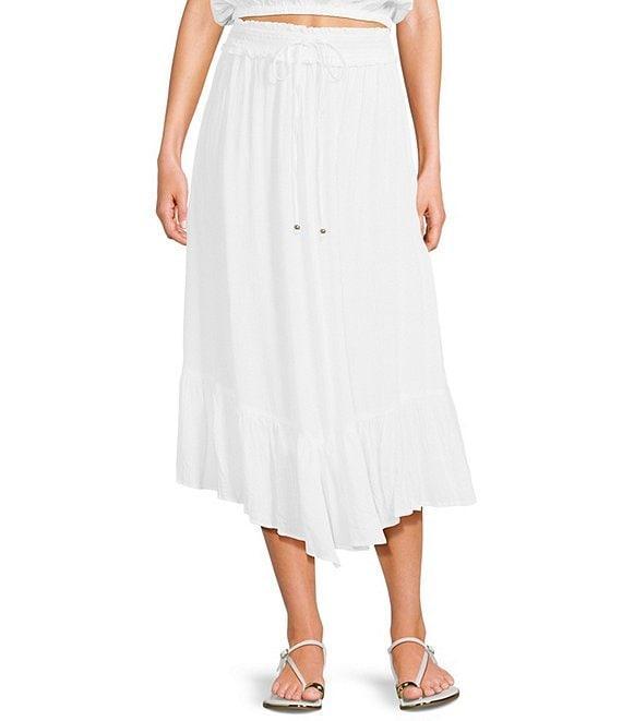 Angie Coordinating Ruffle High-Low Hem Maxi Skirt Product Image
