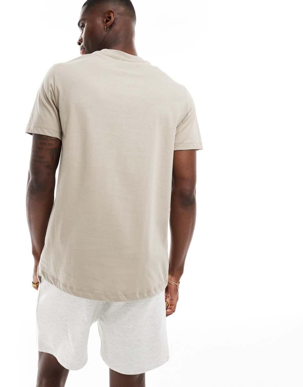 Boss Bodywear logo t-shirt in dark beige Product Image