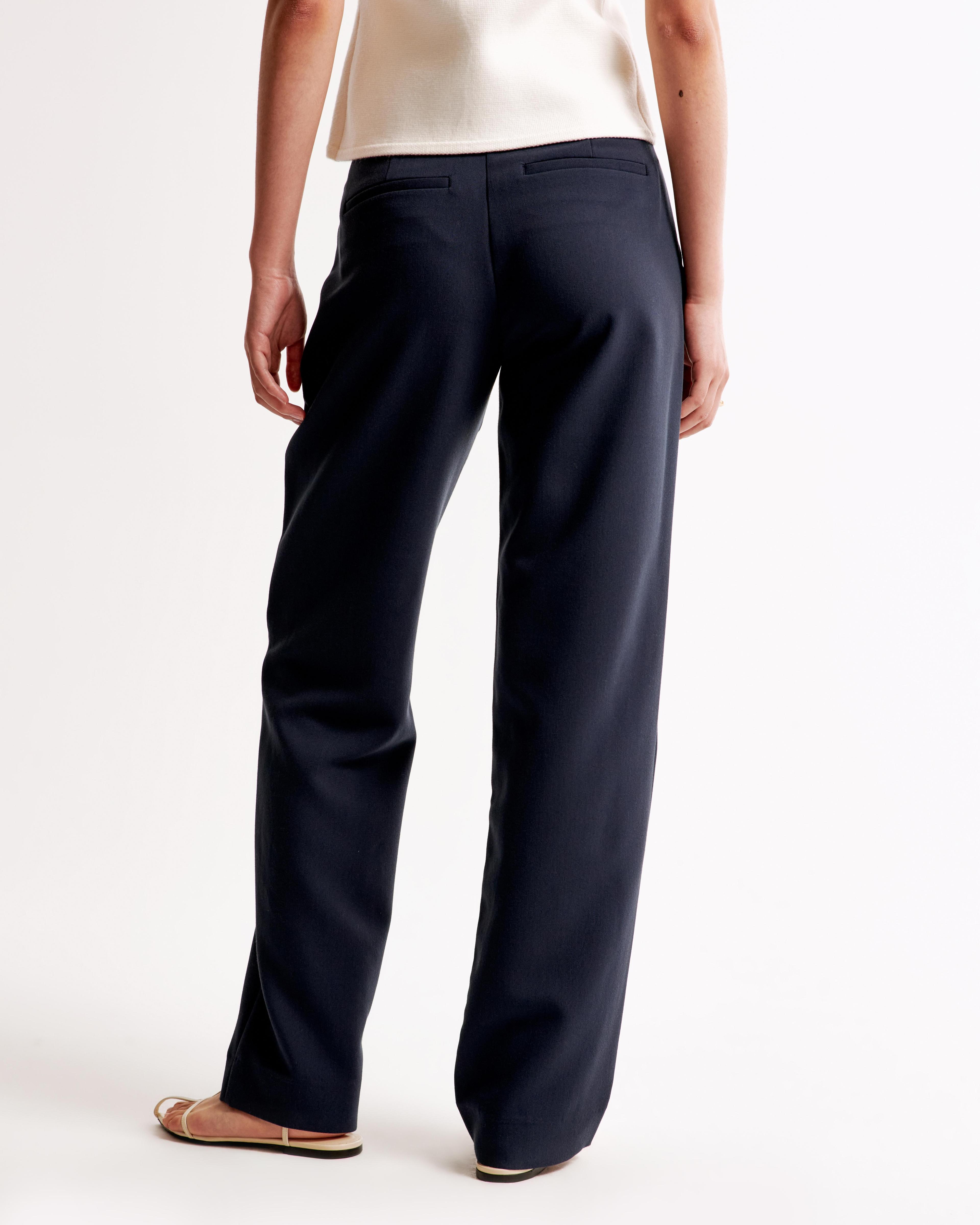 Curve Love A&F Quinn Tailored Straight Pant Product Image