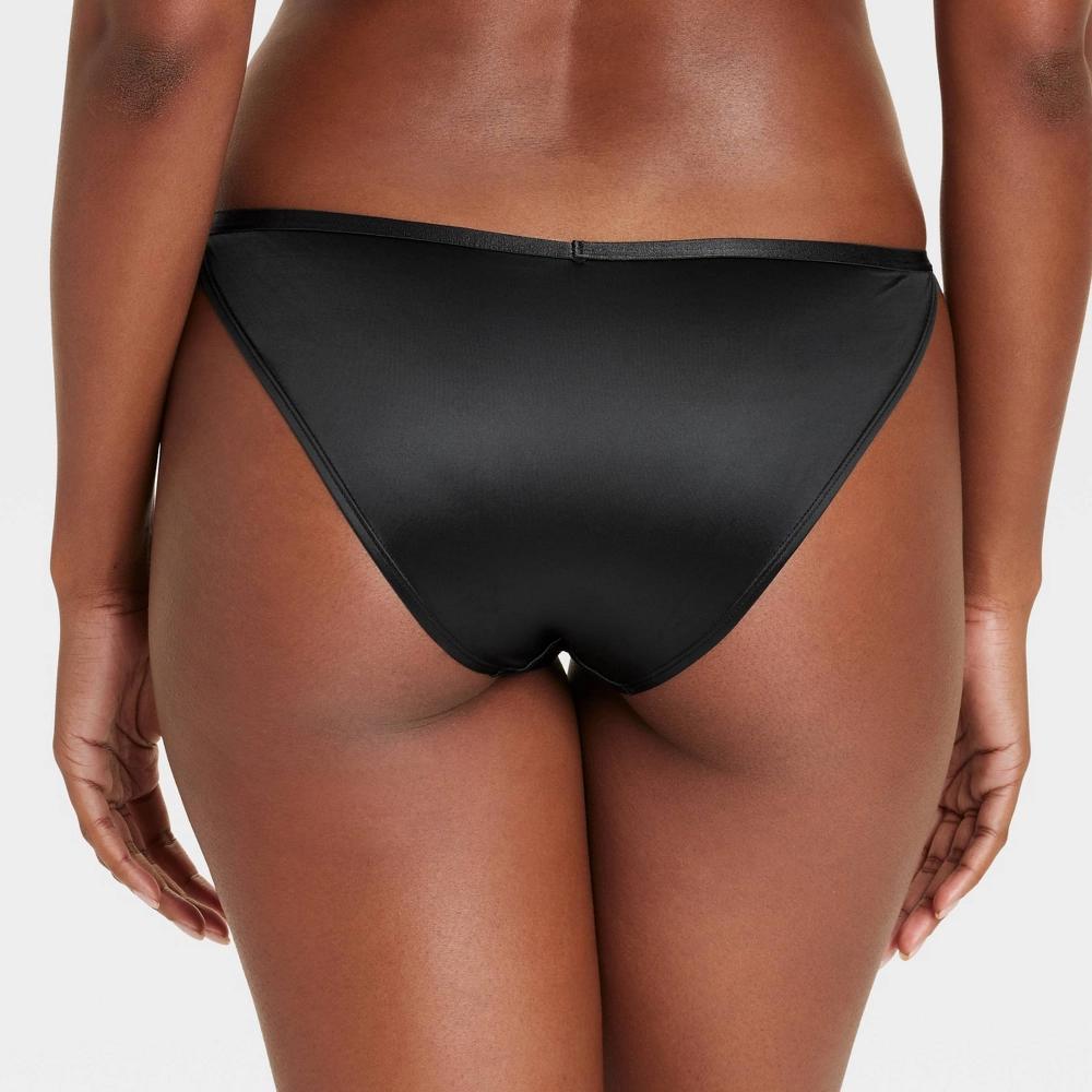 Womens Satin Cheeky Underwear - Auden Black XL Product Image