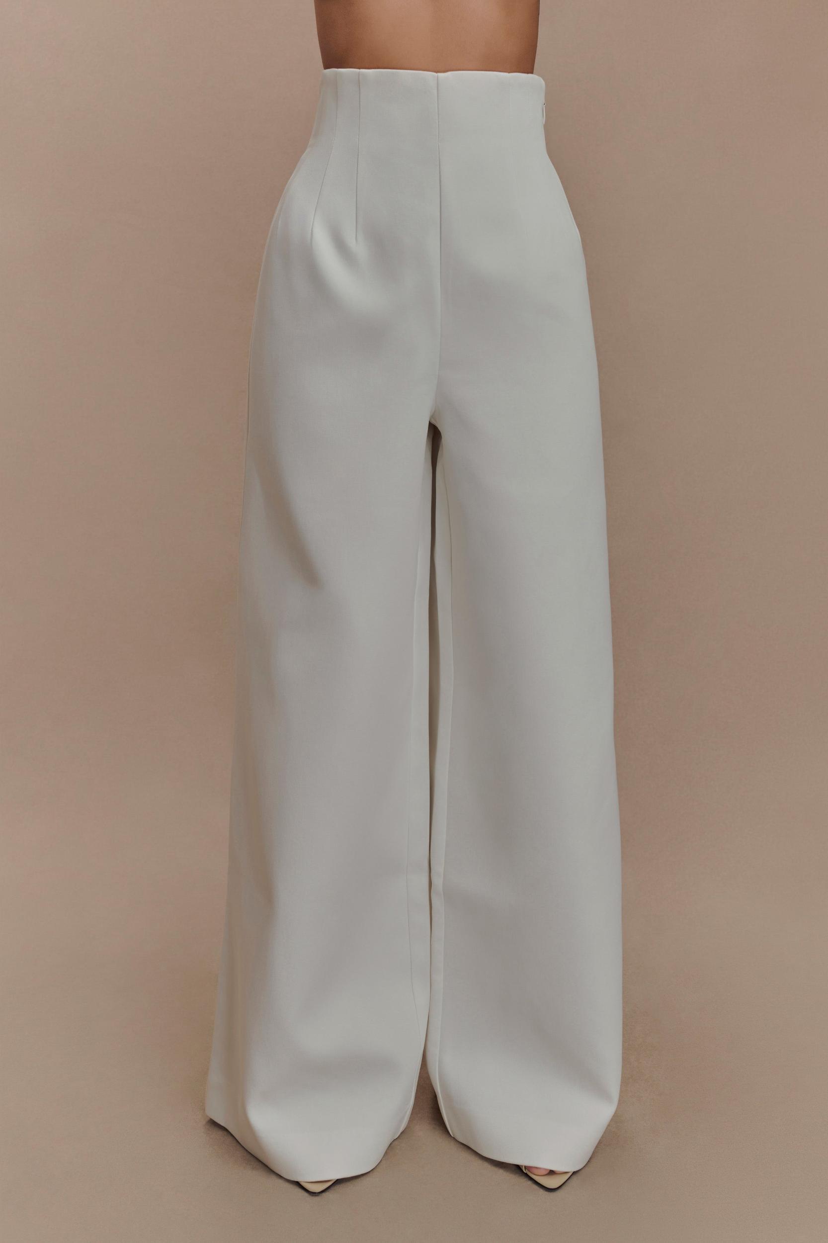 Silas High Waist Pants - White Product Image