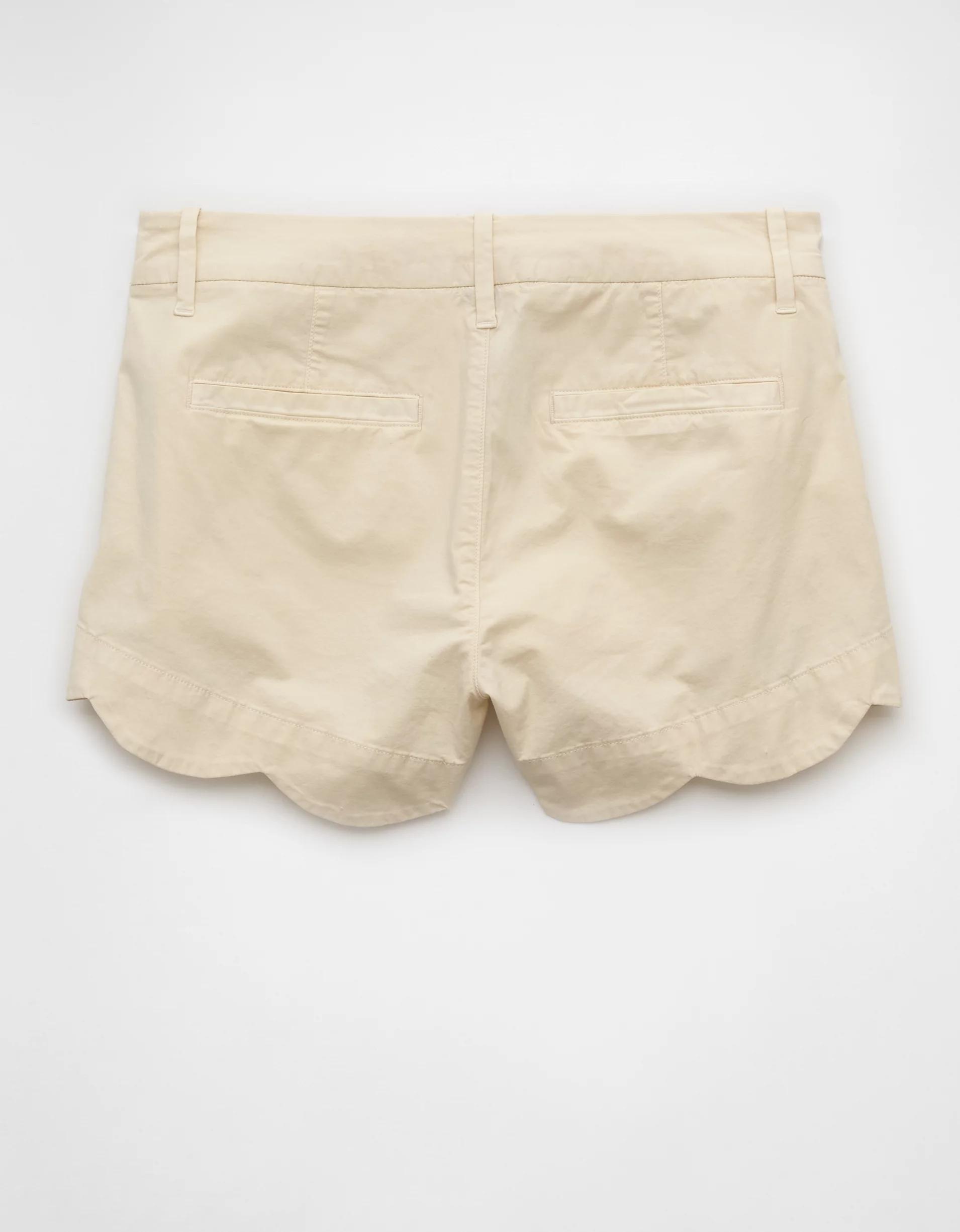 AE Stretch High-Waisted Scalloped Trouser Short Product Image