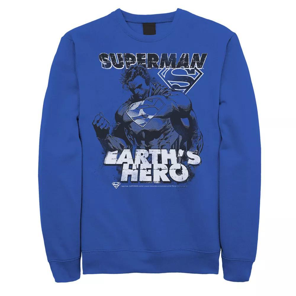 Men's DC Comics Superman Earth's Hero Sketched Poster Sweatshirt,  Product Image