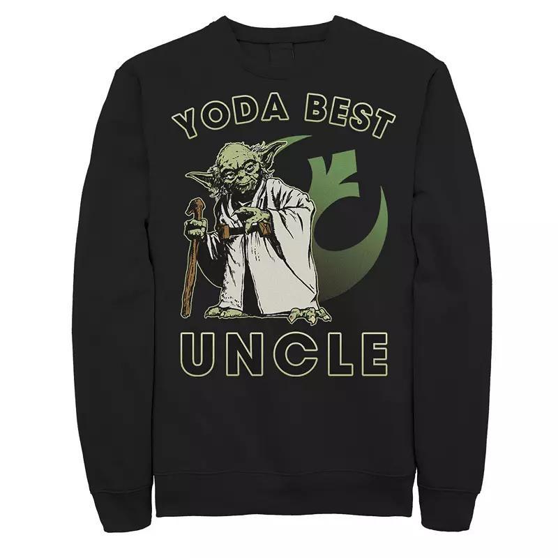 Men's Star Wars Yoda Best Uncle Rebel Logo Sweatshirt, Size: XL, Black Product Image