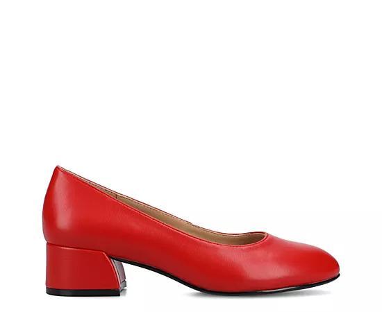 Journee Medium and Wide Width Saarii Women's Slip-On Block Heel Pumps,  Product Image