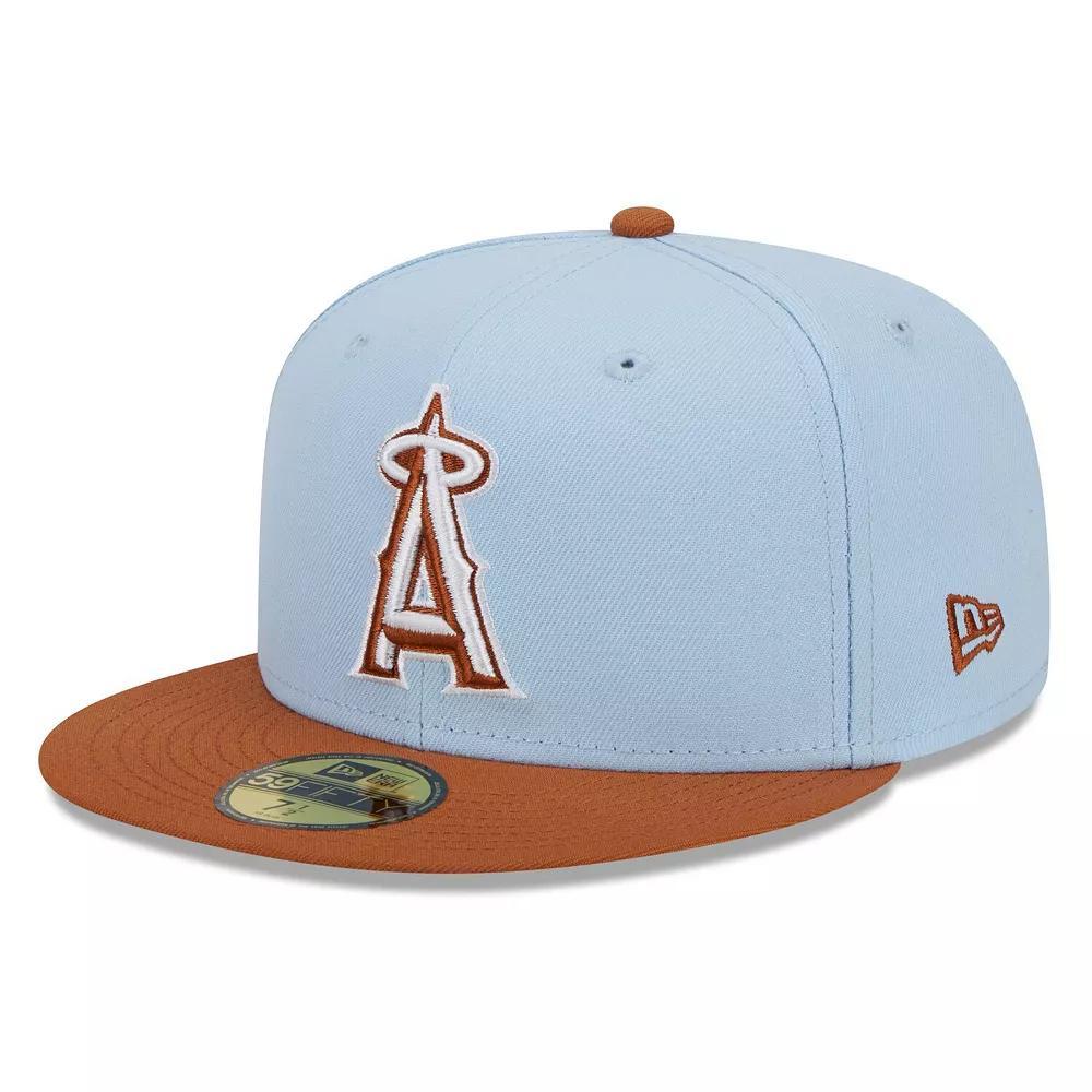 Men's New Era Light Blue/Brown Oakland Athletics Spring Color Basic Two-Tone 59FIFTY Fitted Hat,  Product Image