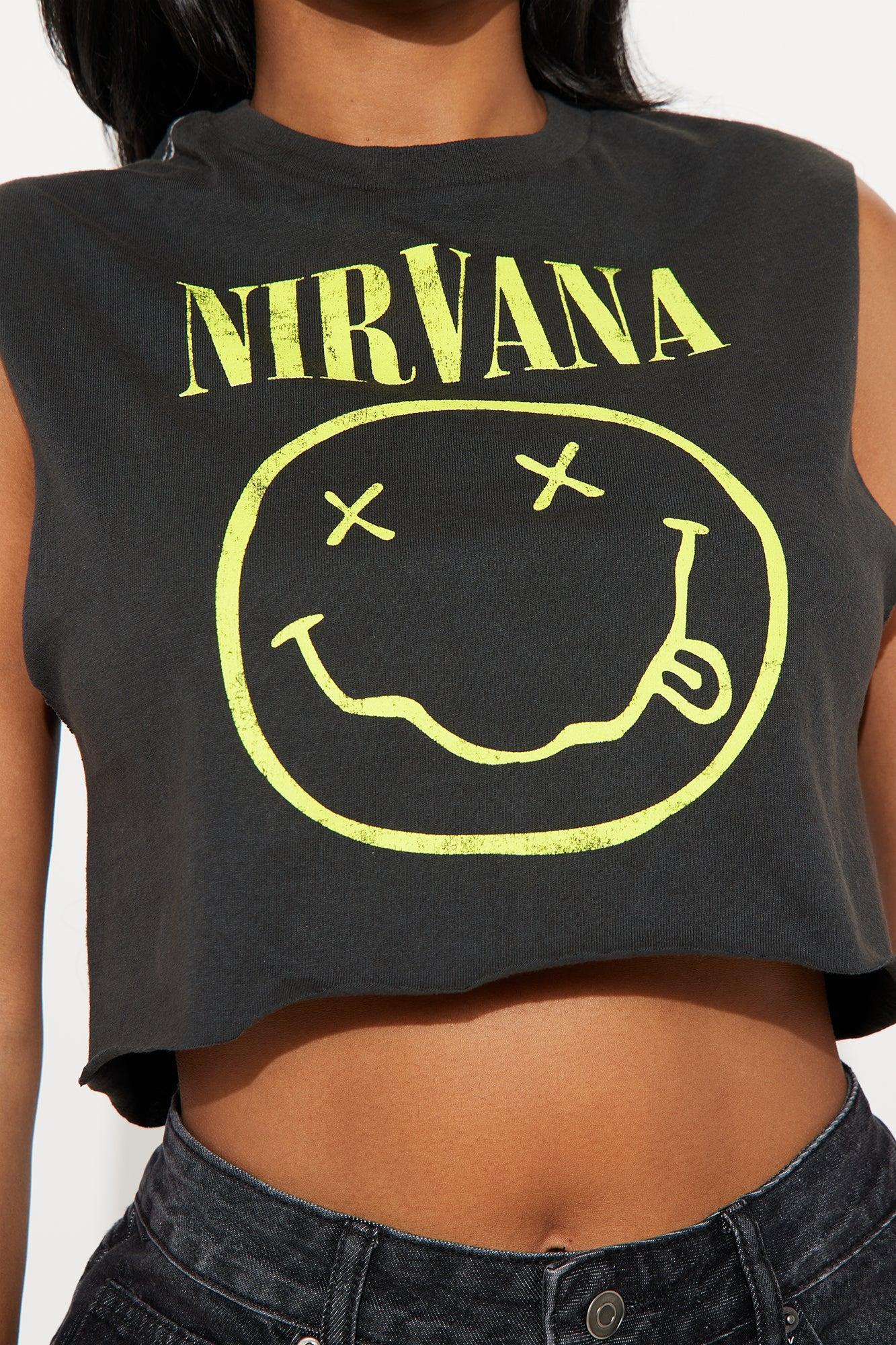 Nirvana Washed Muscle Tee - Charcoal Product Image