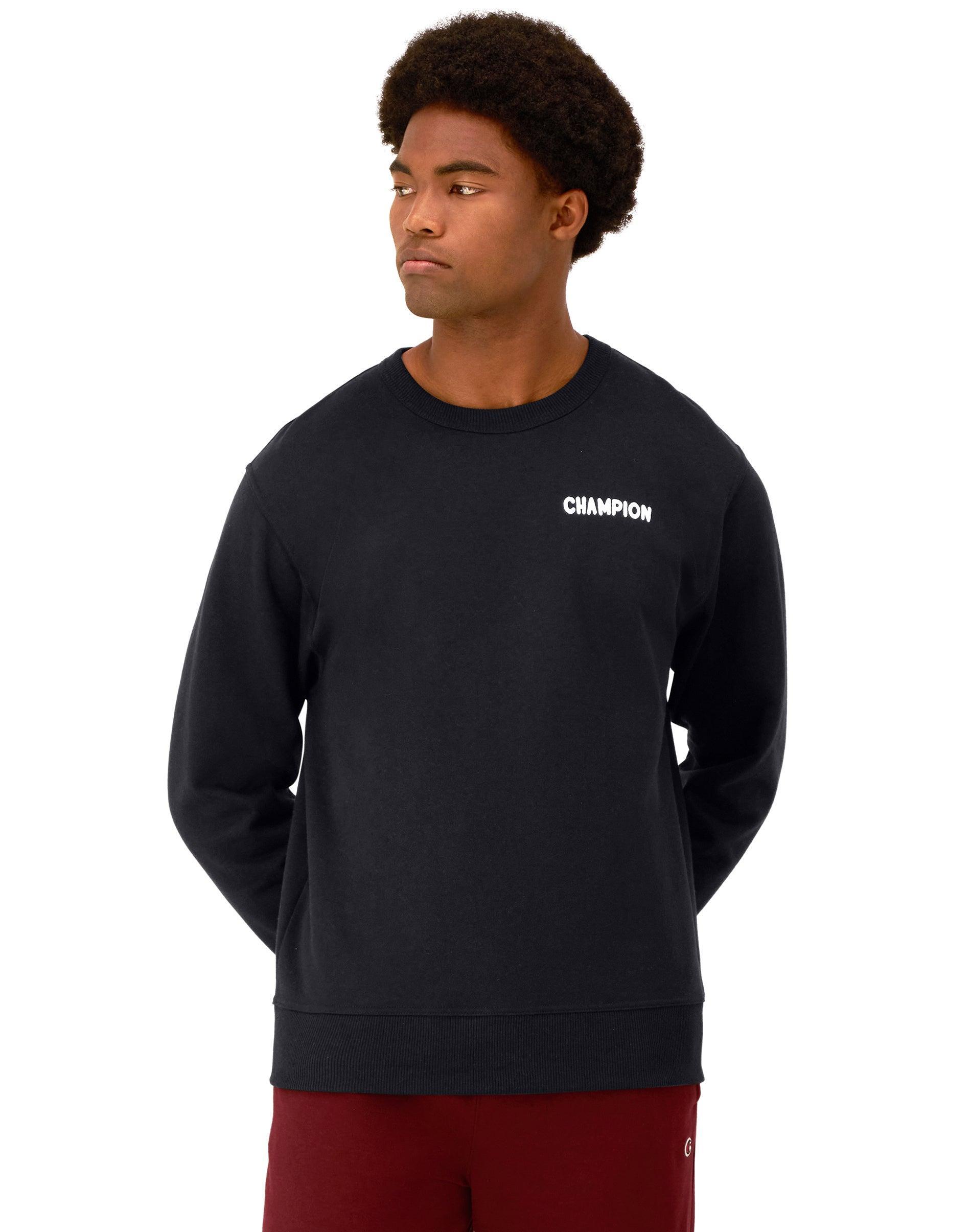 Mens Champion Powerblend Crewneck Sweatshirt, Surplus Goods Black S Product Image