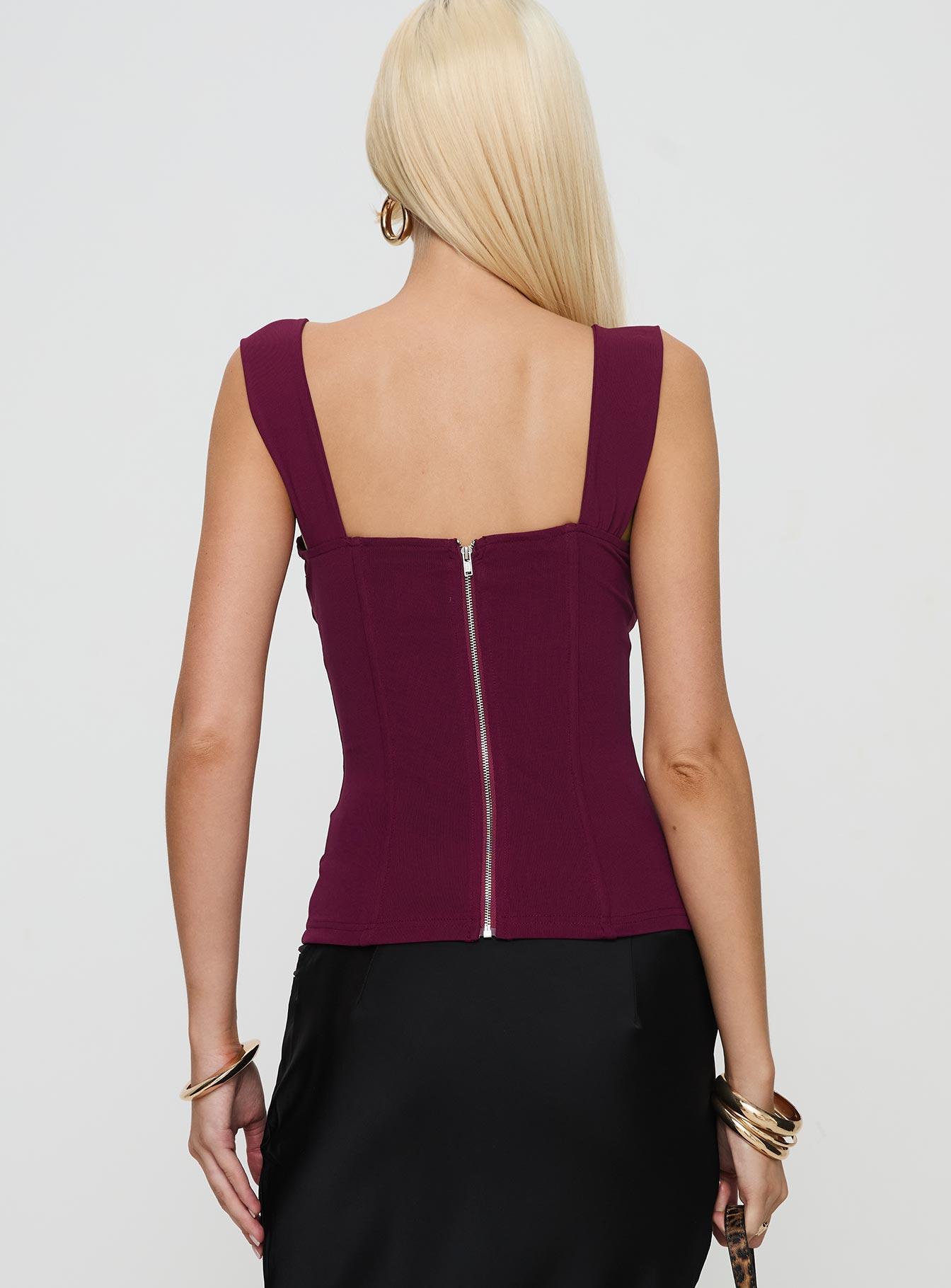 Kyrie Longline Corset Top Purple Product Image