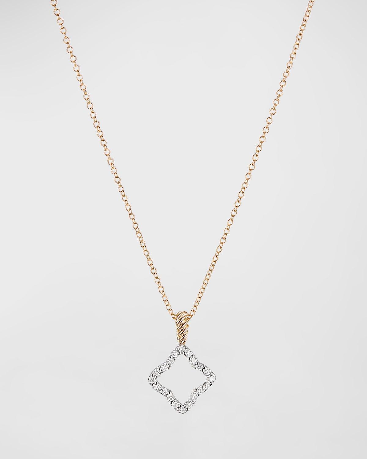 Womens Cable Collectibles Quatrefoil Pendant With Diamonds In 18K Yellow Gold On Chain Product Image