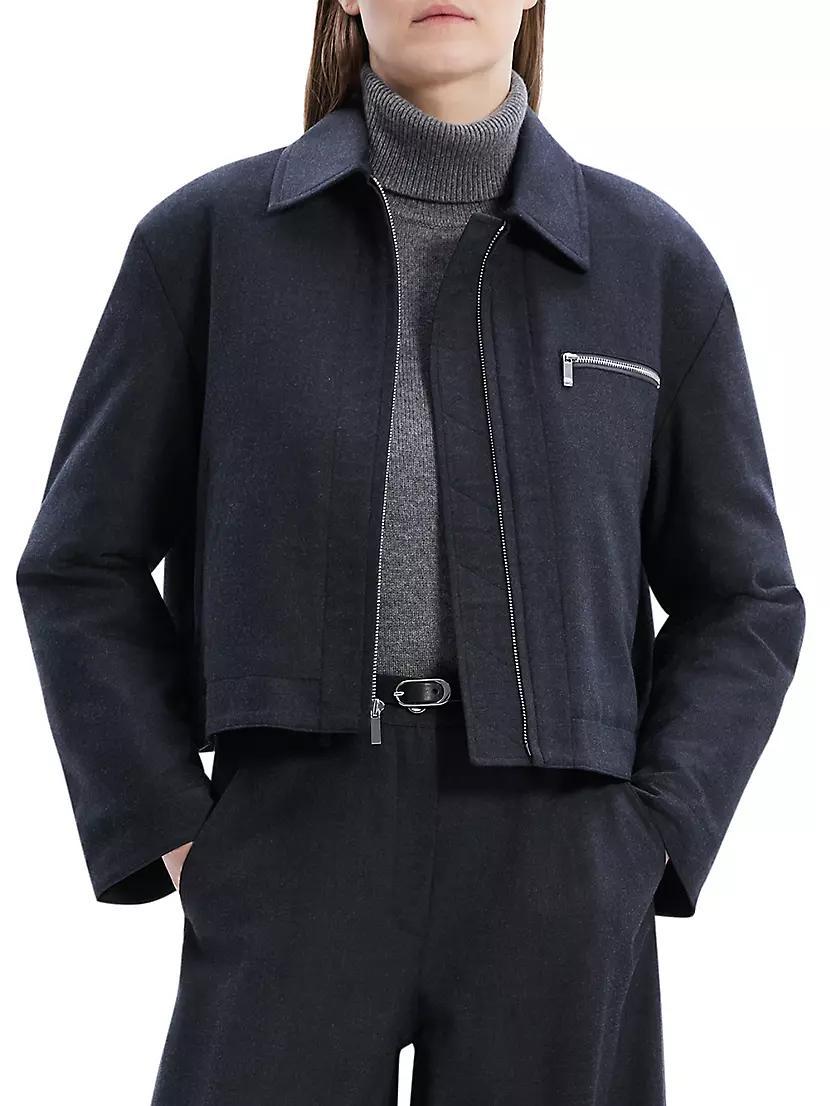 Crop A-Line Wool-Blend Jacket Product Image