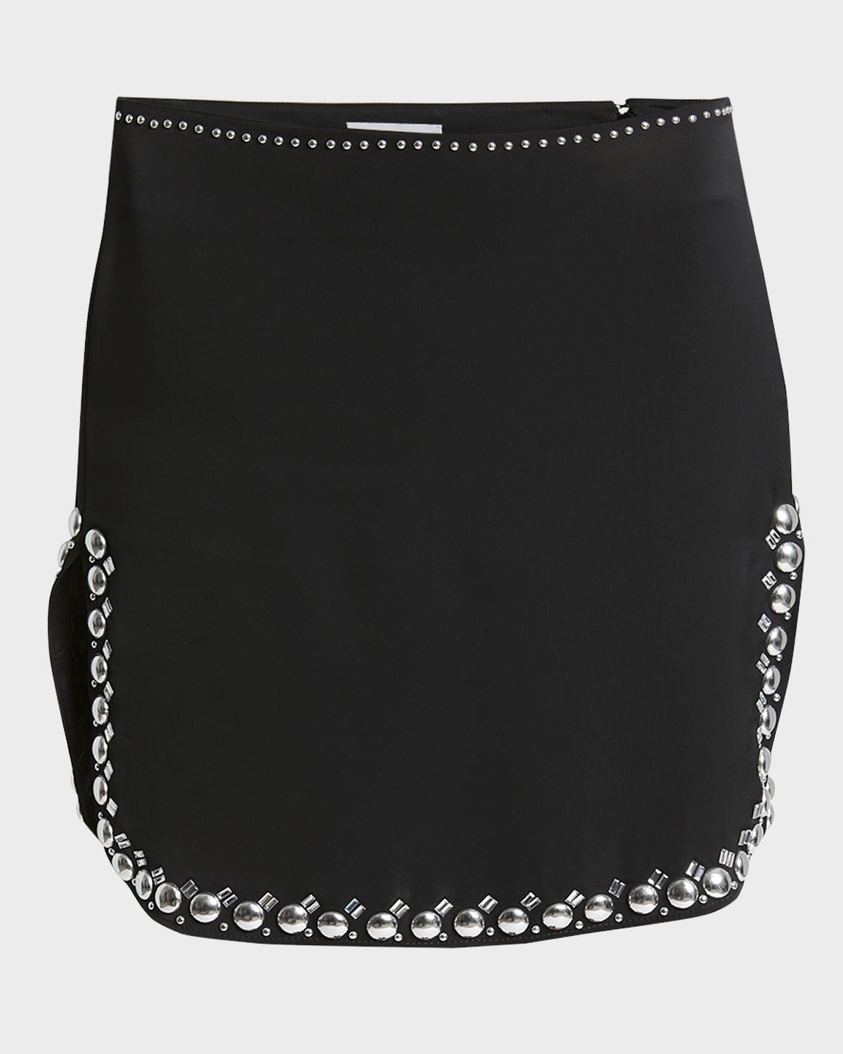 Studded Side-Slits Mini Skirt Product Image