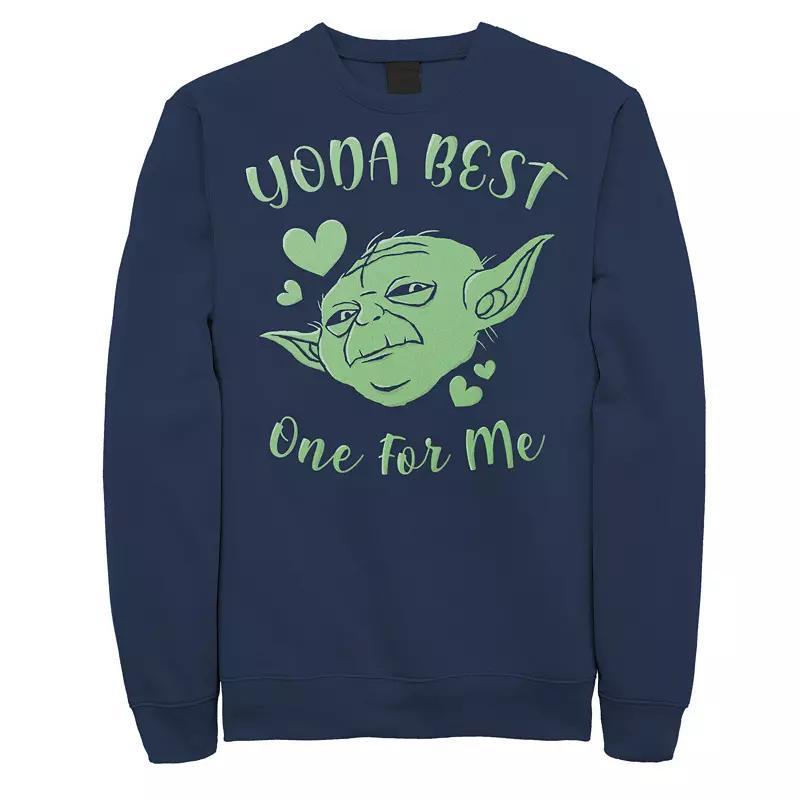 Mens Star Wars Yoda Best One For Me Sweatshirt Blue Product Image