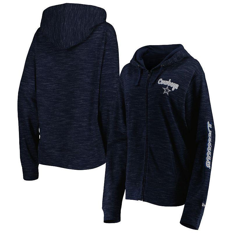 Womens New Era Navy Dallas Cowboys Reverse Full-Zip Hoodie Product Image