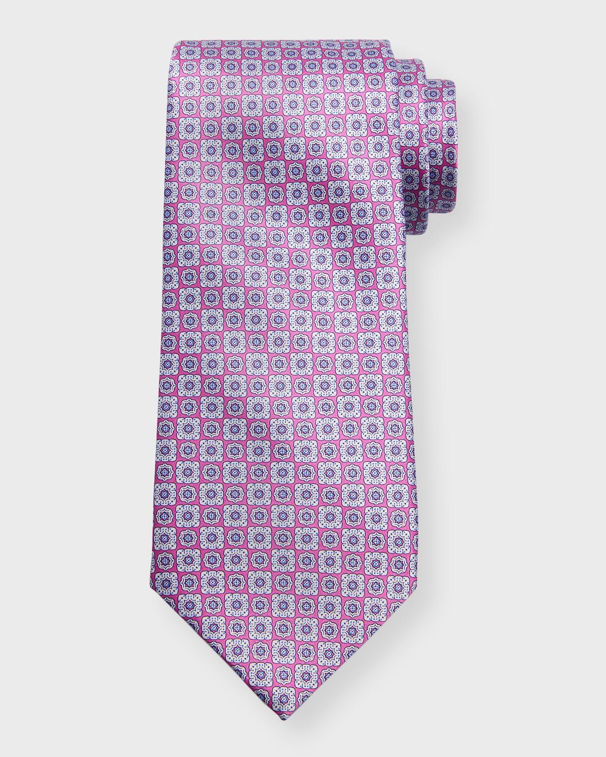 Mens Silk Medallion-Print Tie Product Image