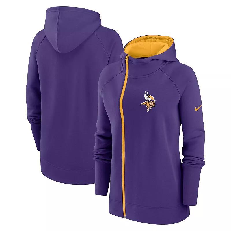 Women's Nike  Black New Orleans Saints Asymmetrical Raglan Full-Zip Hoodie, Size: 2XL Product Image