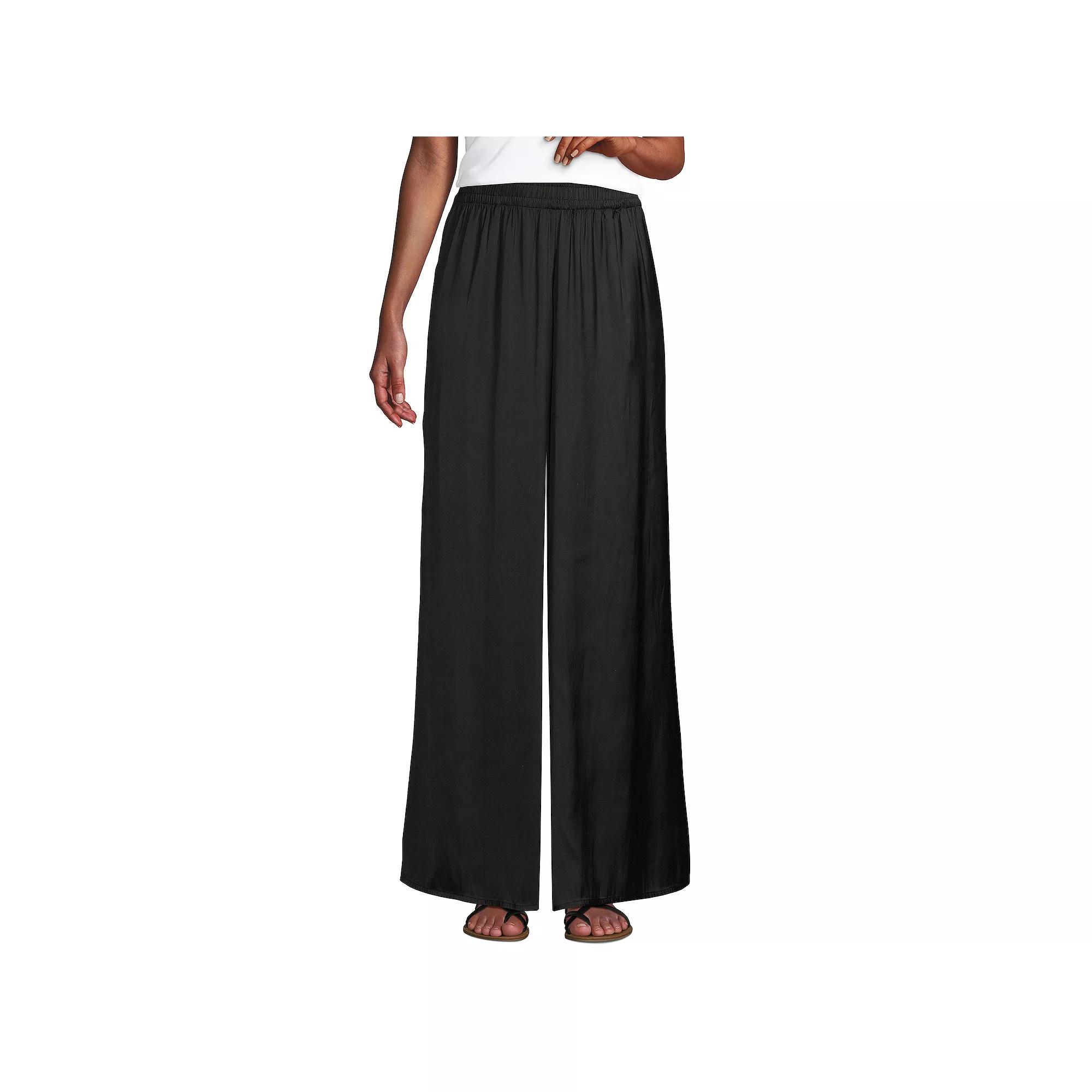 Women's Lands' End Wide Leg Palazzo Pants, Size: Large, Fresh Green Product Image