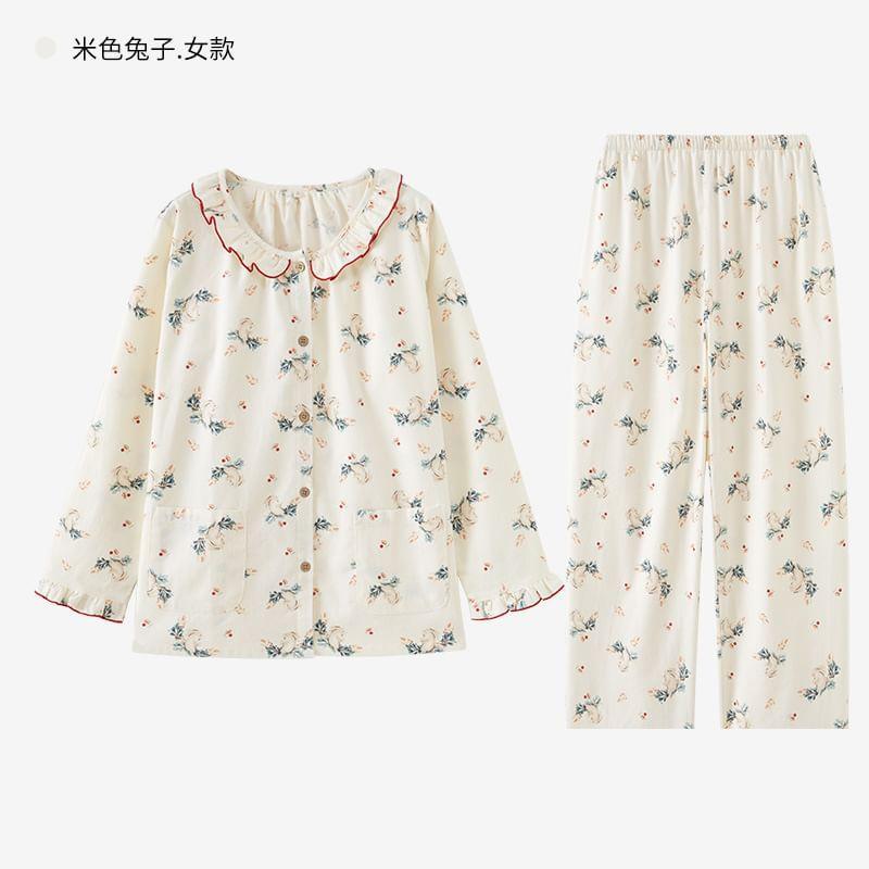 Rabbit Print Pajama Set Product Image